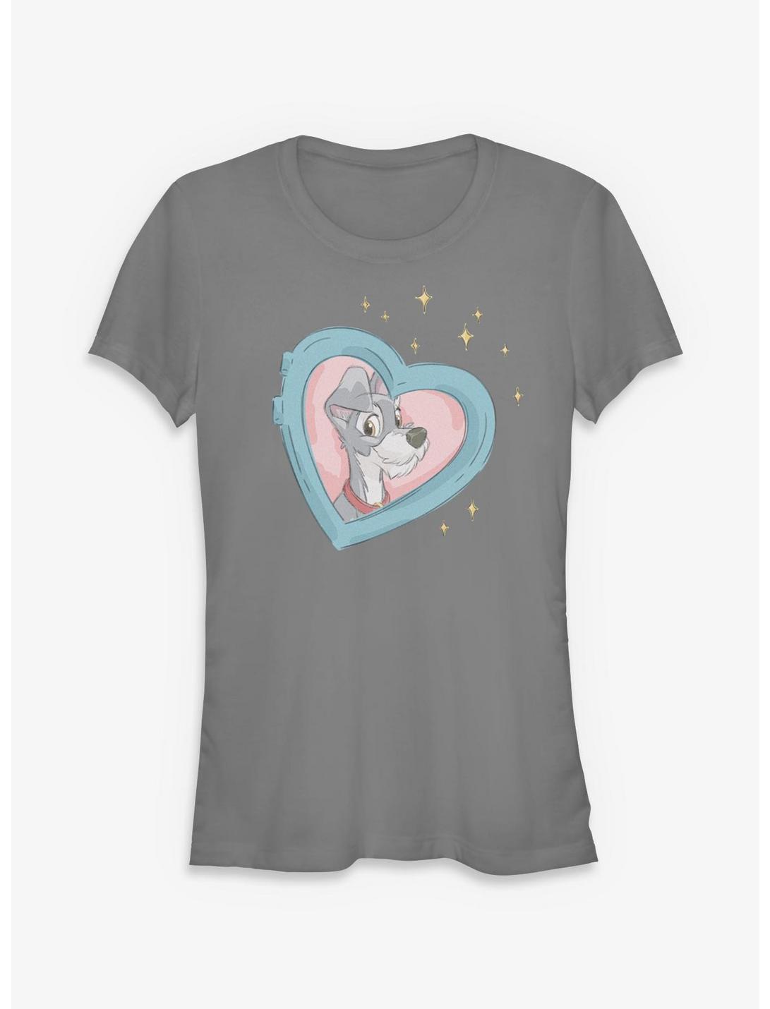 T-Shirt Fille Disney La Belle et le Clochard Clochard Cœur