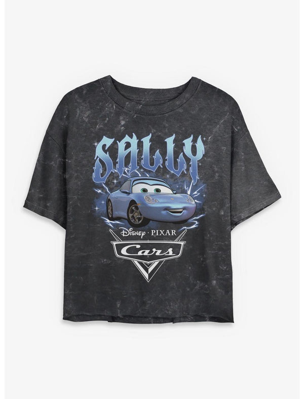 Disney Pixar Cars Sally Carrera Mineral Wash Girls Crop T-Shirt