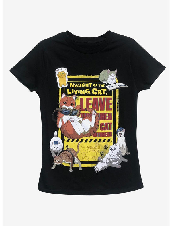 Nyaight Of The Living Cat Group T-Shirt