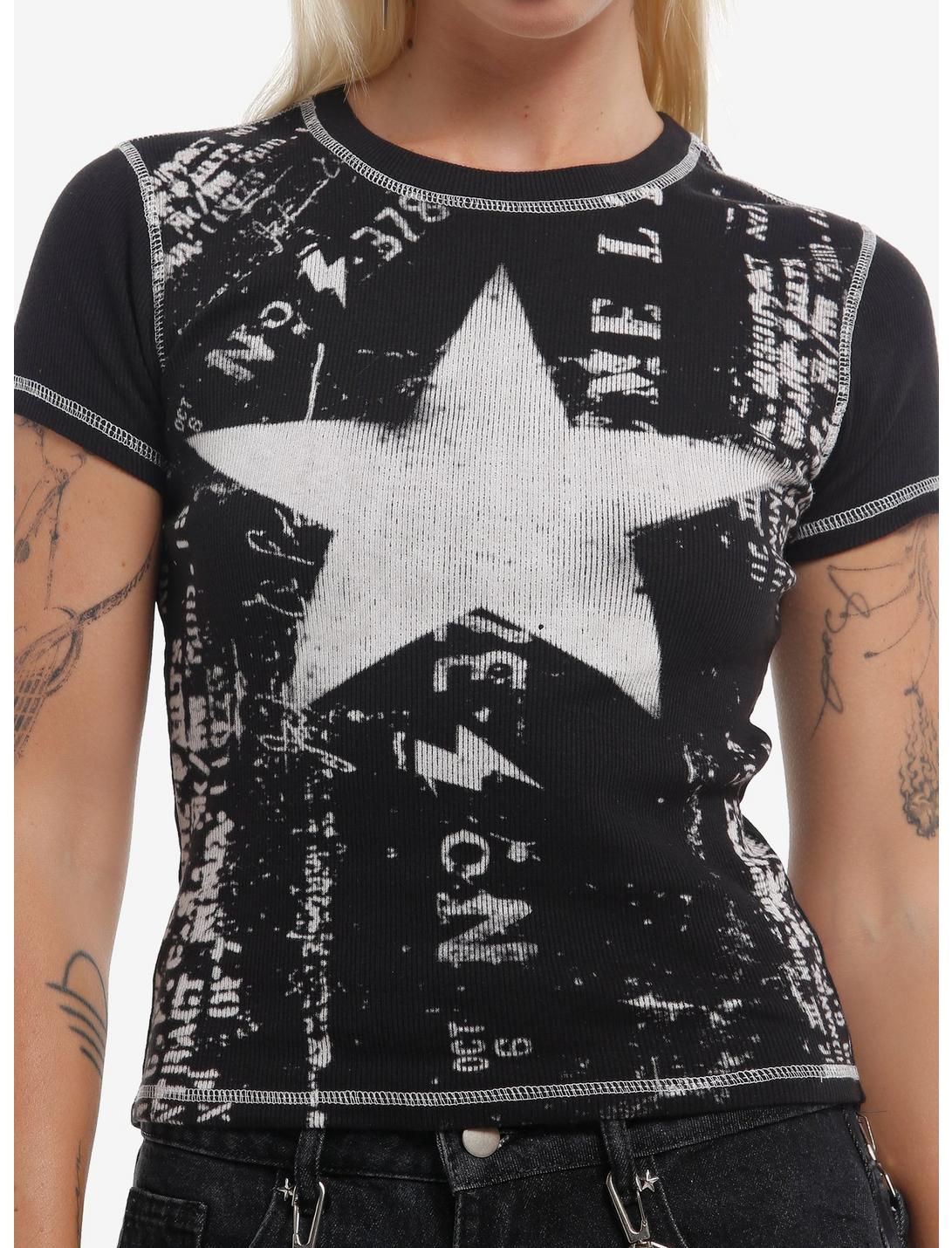 Star Ribbed Girls T-Shirt
