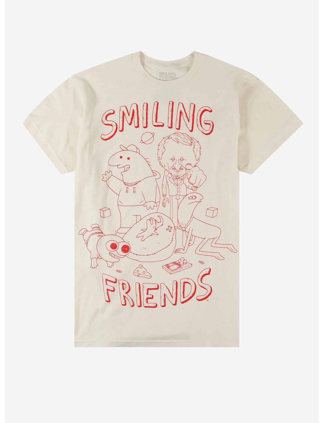 Smiling Friends Group Line Art T-Shirt