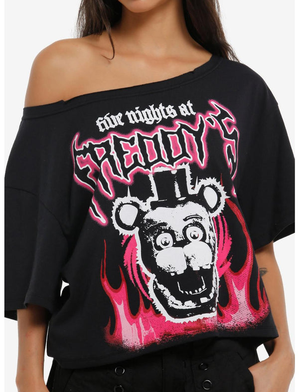 Five Nights At Freddy's Flame Girls Off-Shoulder Top