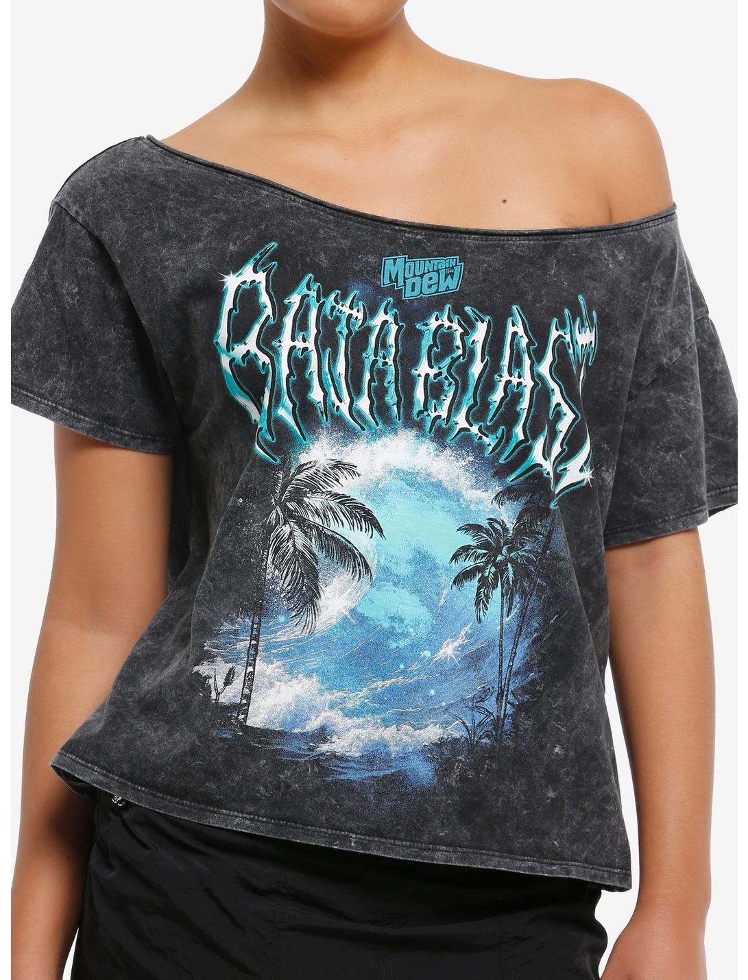 Mountain Dew Baja Blast Wave Wash Girls Off-Shoulder Top