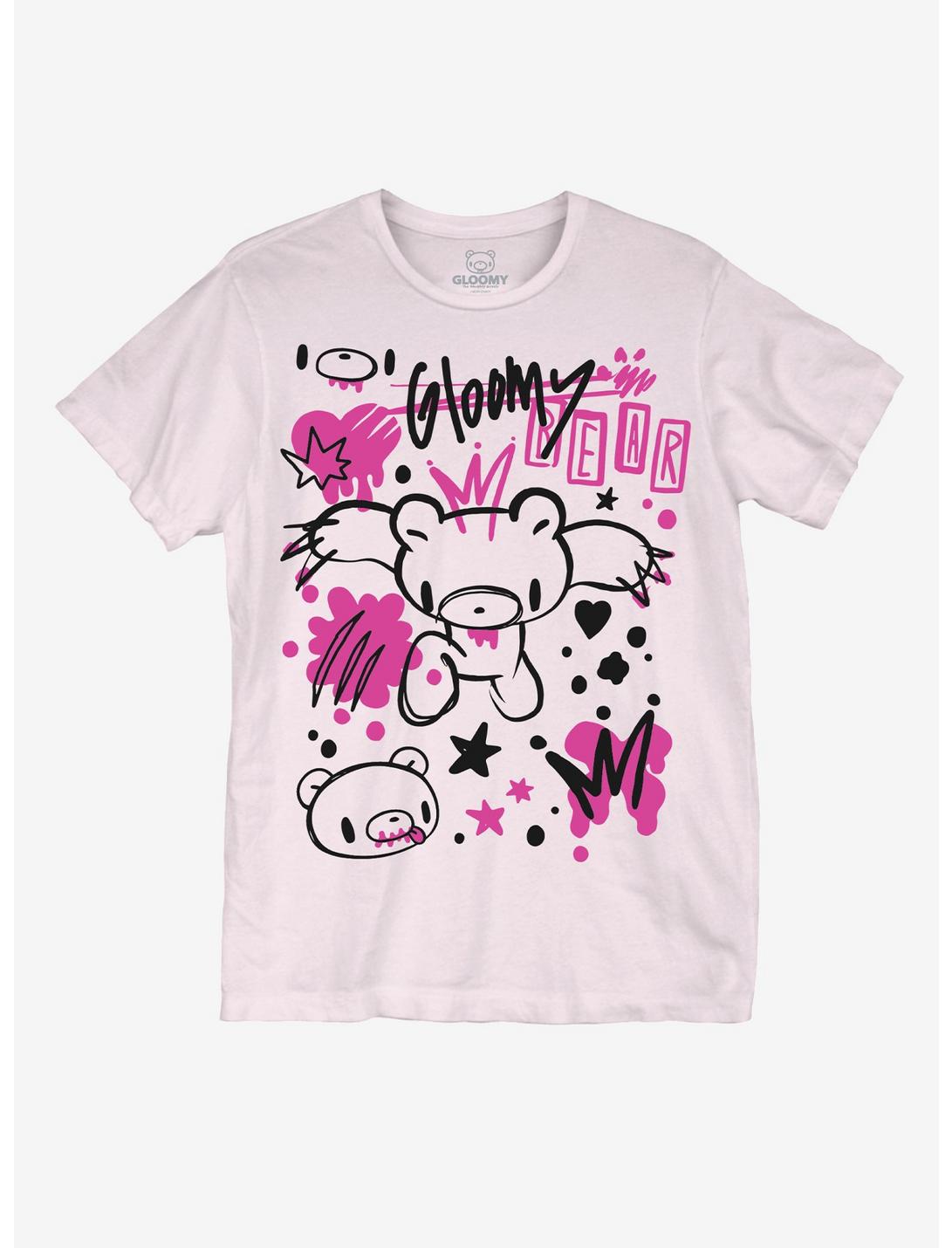 Gloomy Bear Neon Splatter Doodle T-Shirt