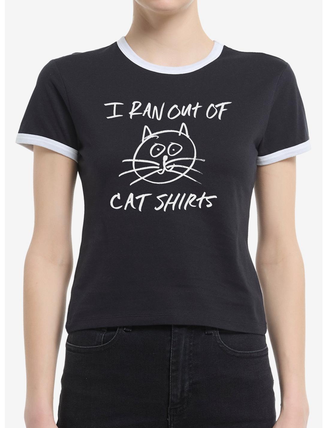 Ran Out Of Cat Shirts Girls Ringer Crop T-Shirt