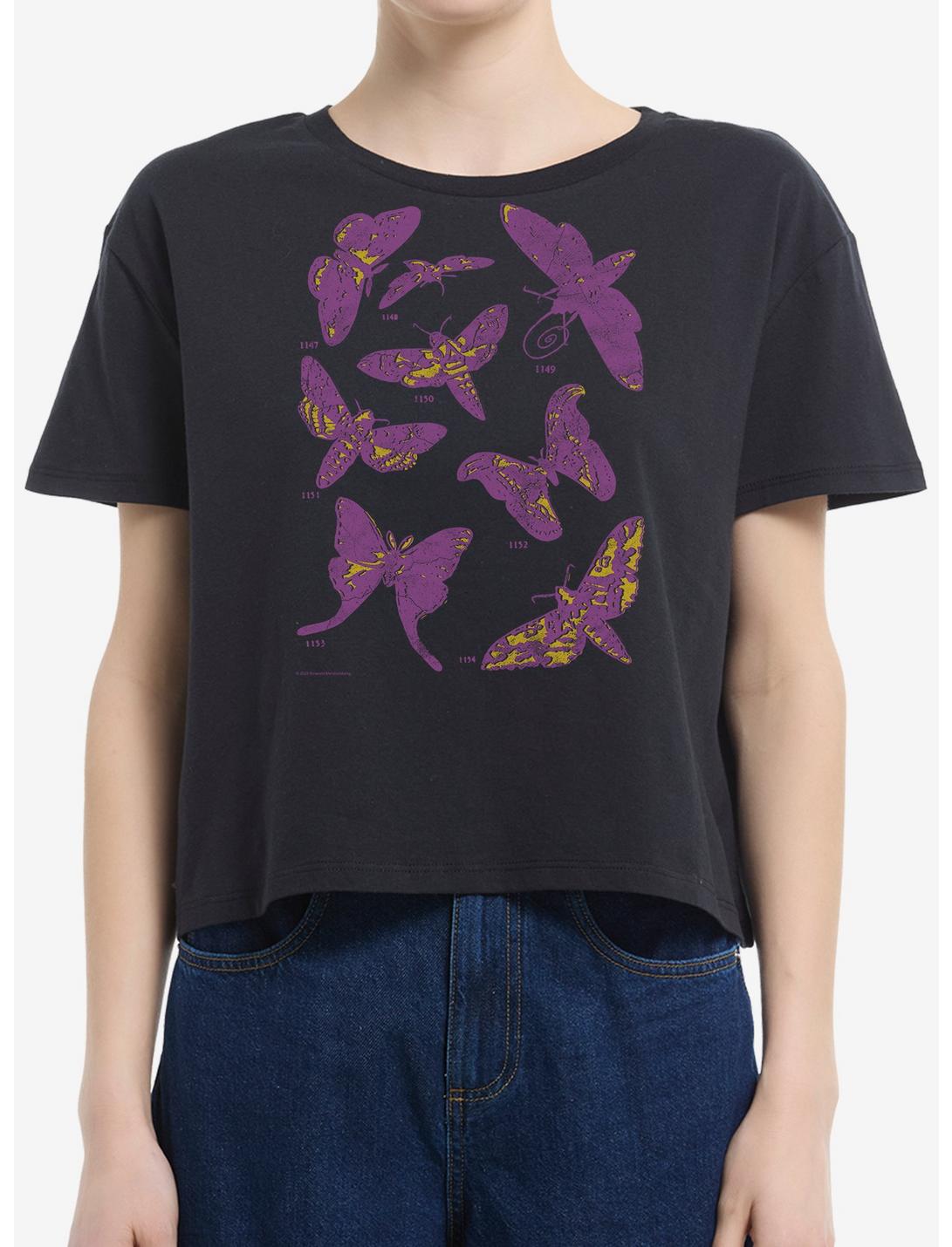 Butterfly Display Girls Boxy Crop T-Shirt