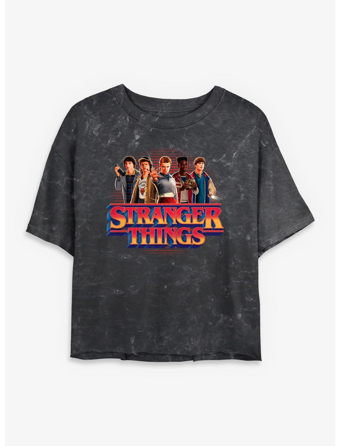 T-shirt court délavé Stranger Things pour filles