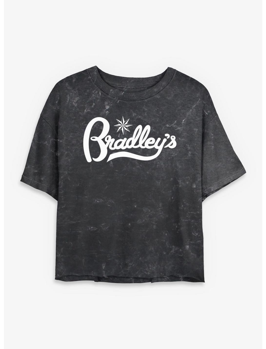Stranger Things Bradley's Logo Girls Mineral Wash Crop T-Shirt
