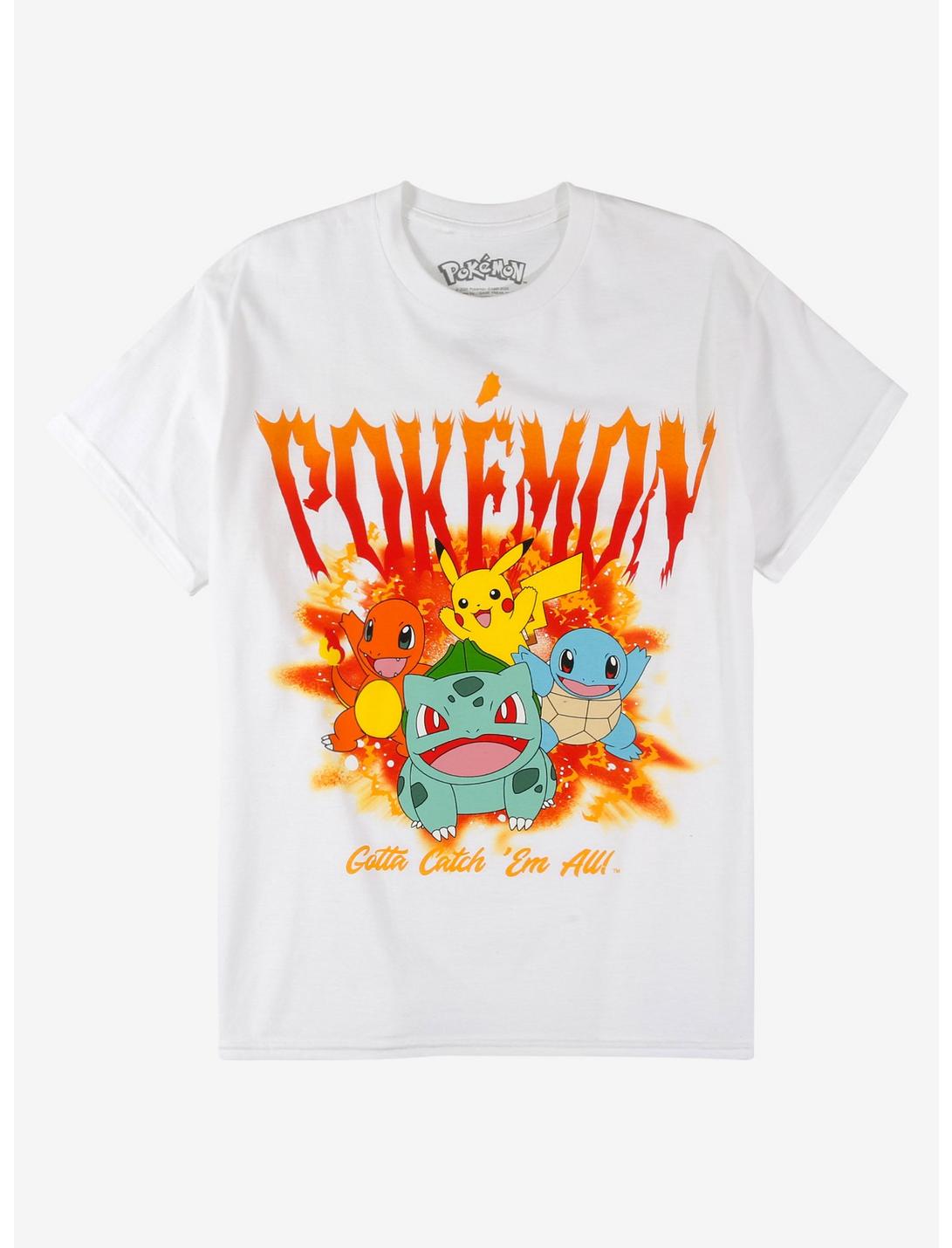 T-shirt Pokémon Les flammes des starters de Kanto
