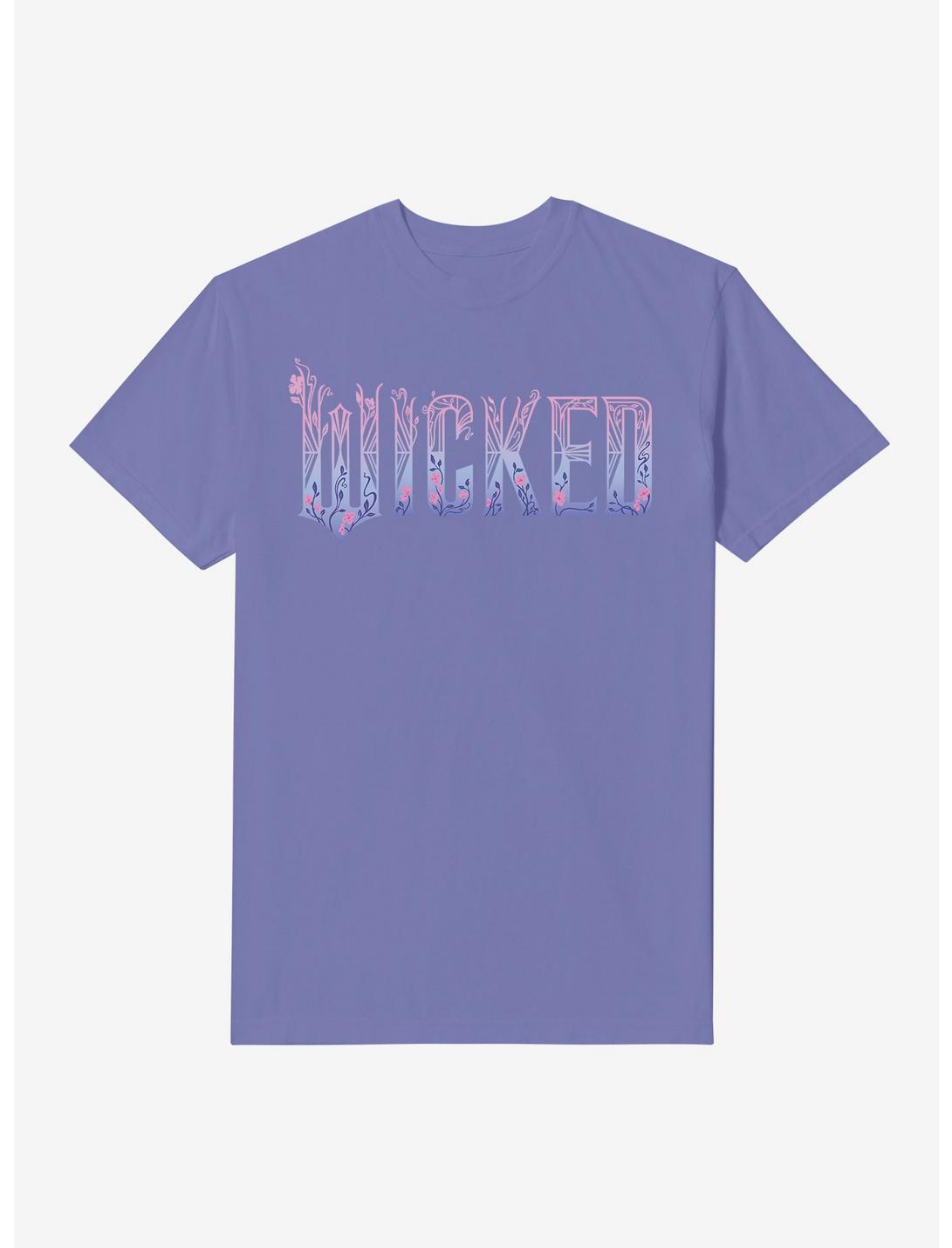 Wicked: For Good Logo stylisé rose T-shirt teint en plongée