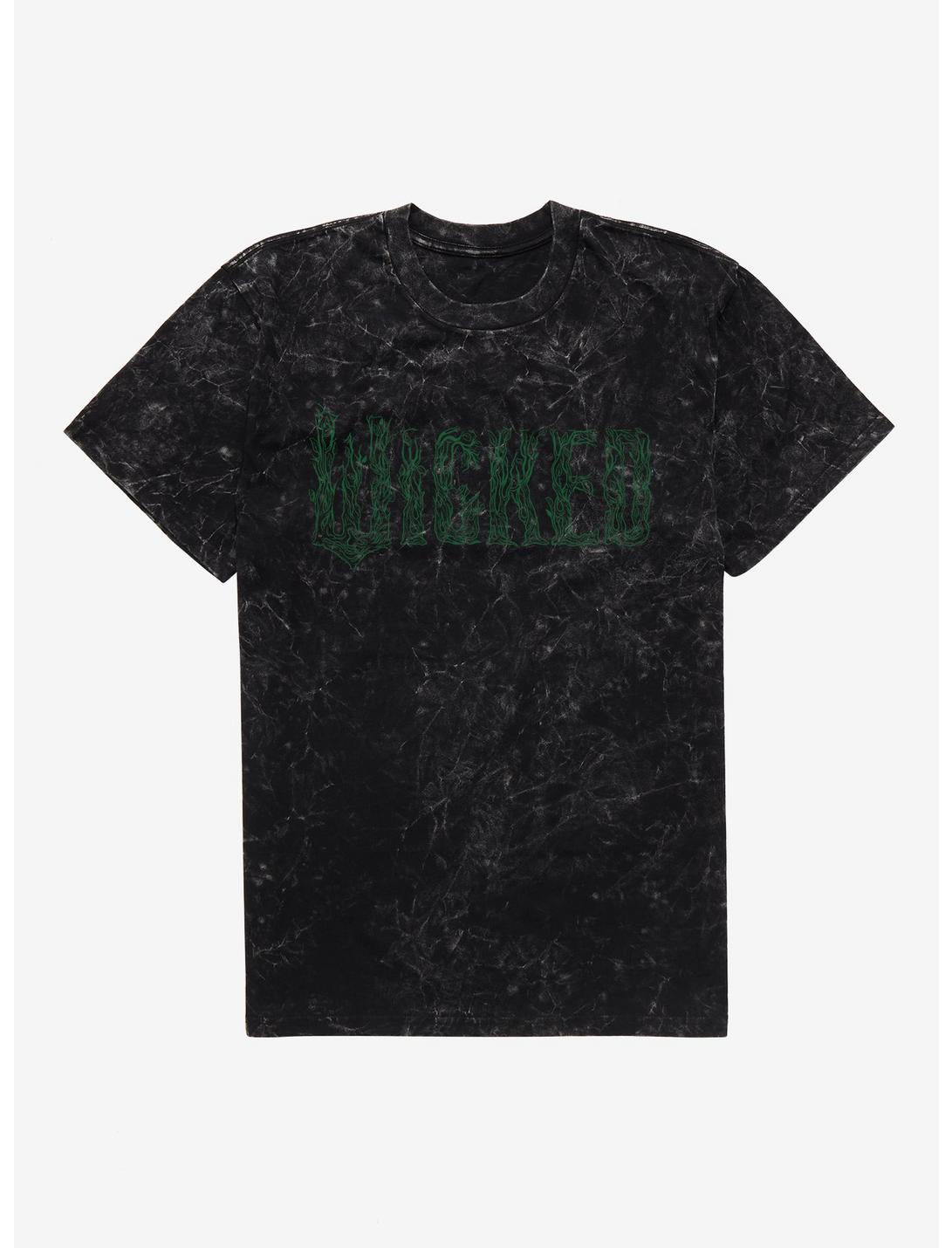 Wicked: Pour toujours en vert Logo Stylisé T-Shirt Délavé