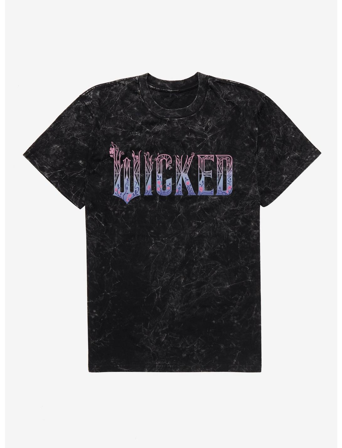 Wicked: For Good Pink Stylized Logo Mineral Wash T-Shirt