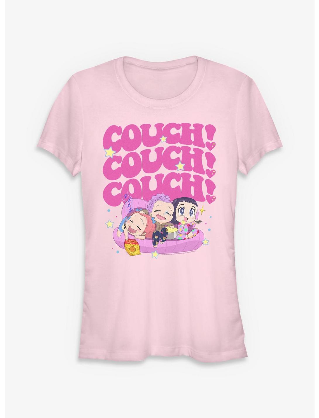 T-shirt KPop Demon Hunters HUNTR/X Chibi Filles en train de grignoter sur le canapé