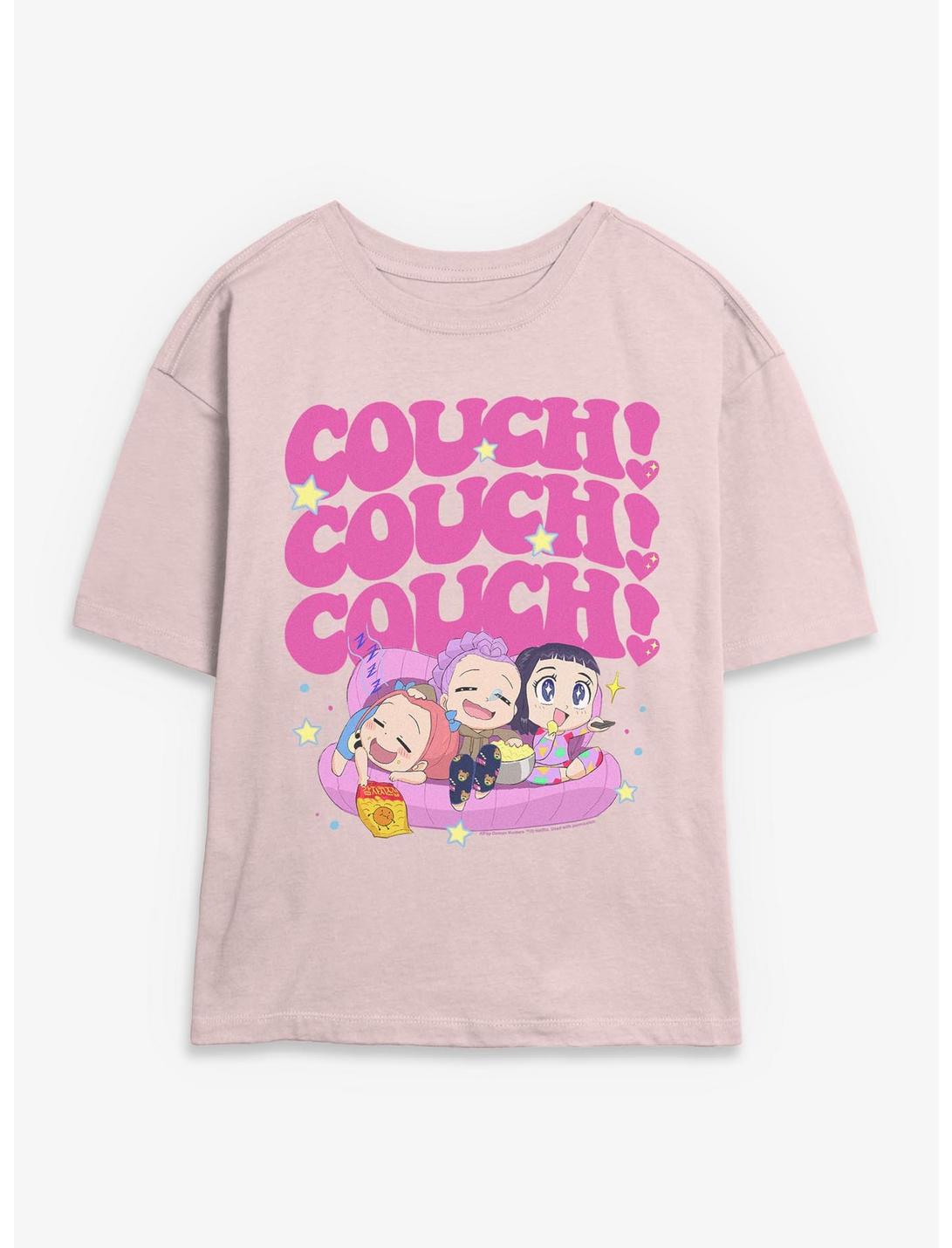 KPop Demon Hunters HUNTR/X Chibi Couch Snacking Girls Skimmer T-Shirt