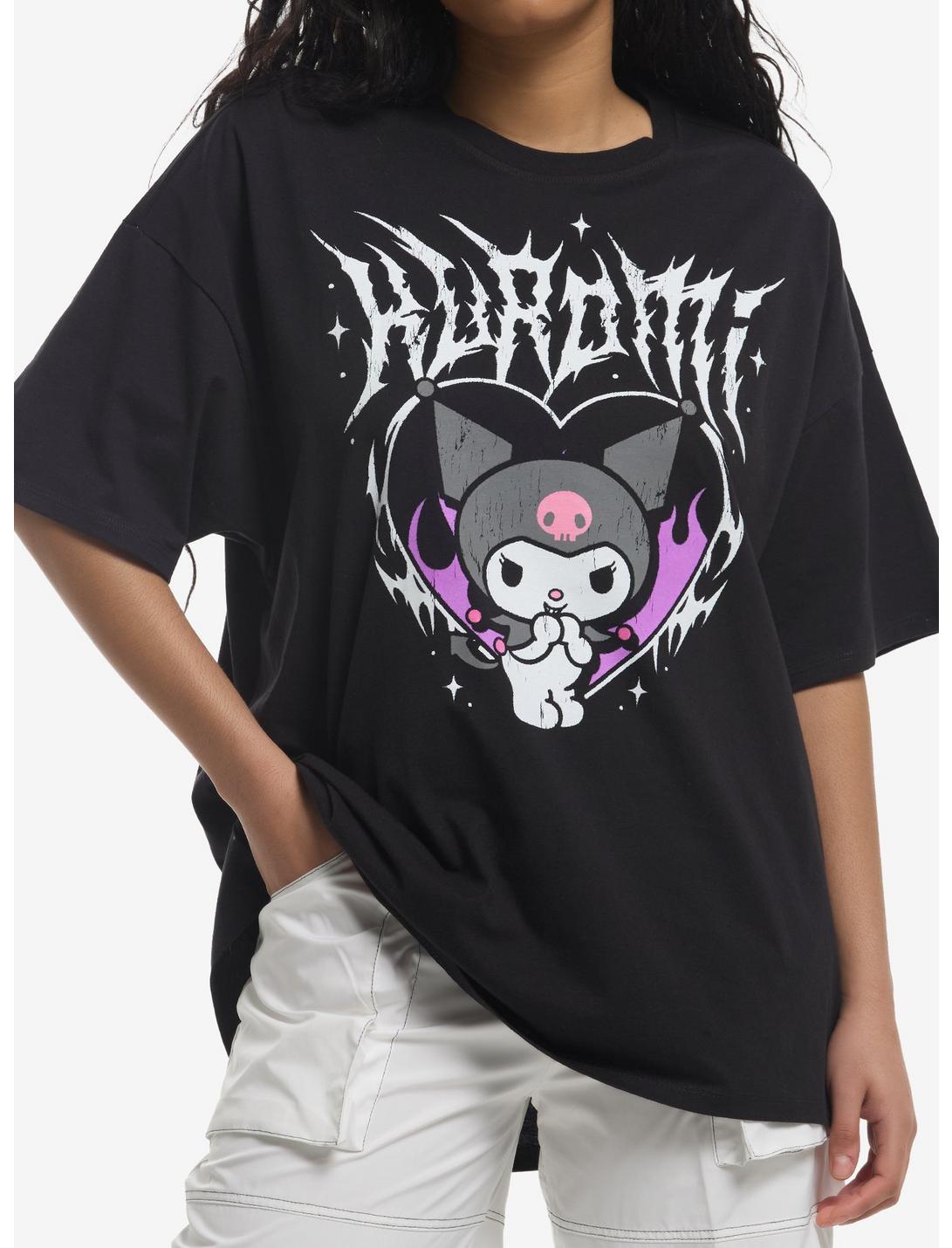 T-shirt surdimensionné Kuromi Metal Destructed pour filles