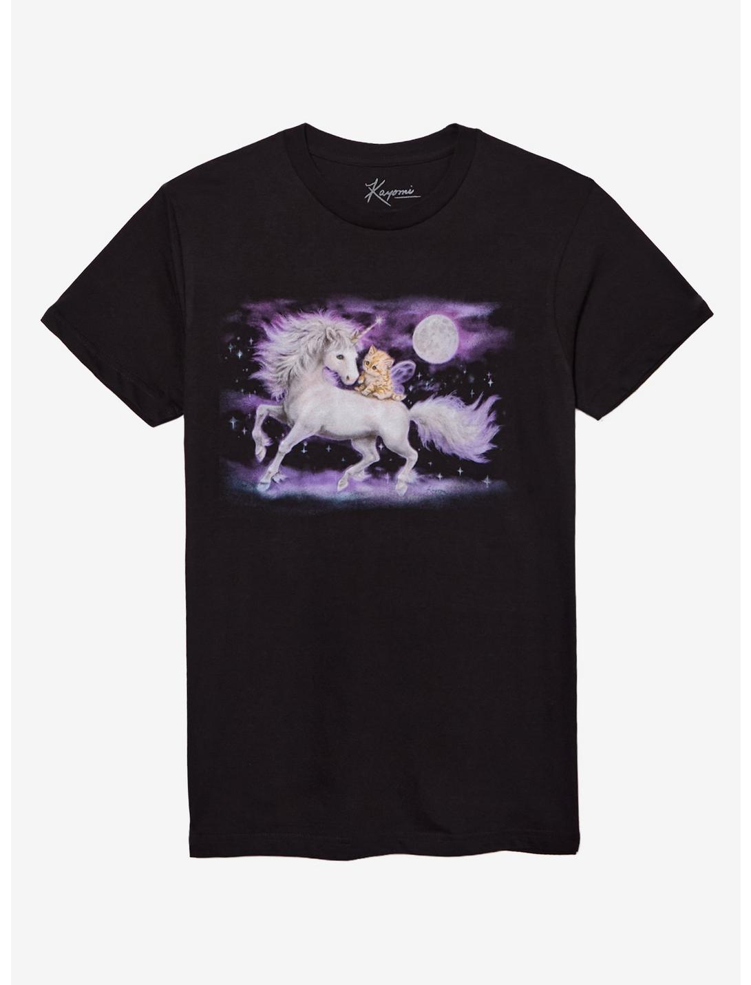 Unicorn & Fairy Kitten T-Shirt By Kayomi