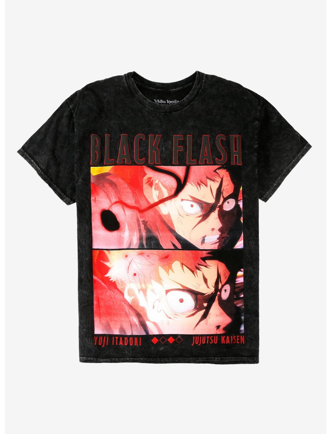 Jujutsu Kaisen Yuji Black Flash Mineral Wash T-Shirt
