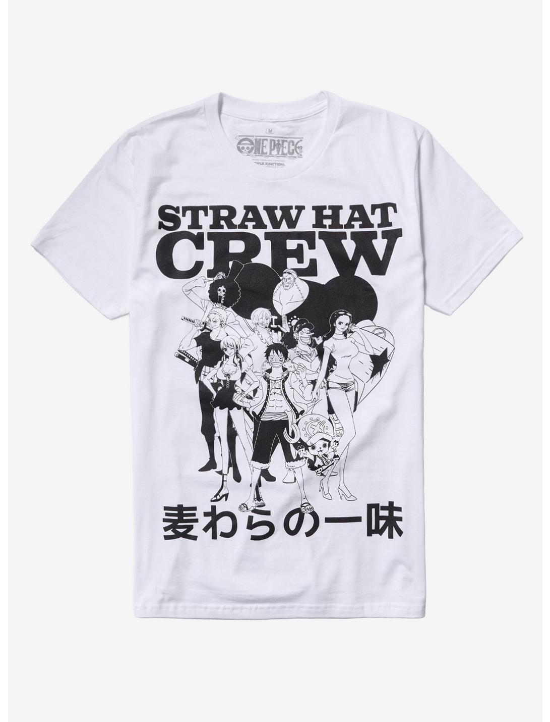 One Piece Black & White Straw Hats T-Shirt