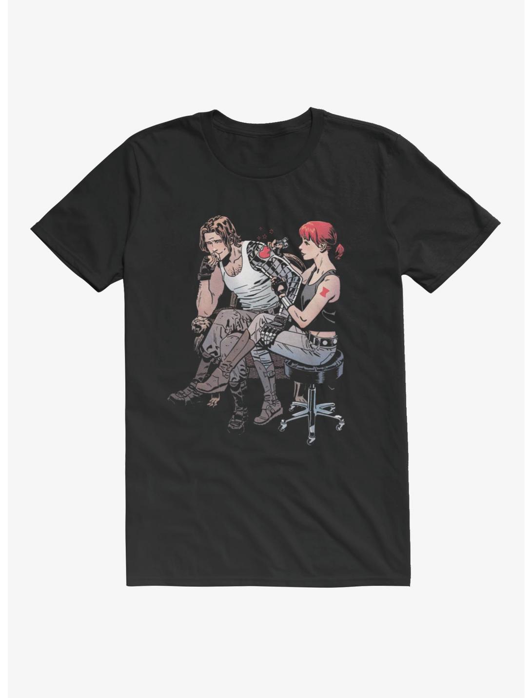 Marvel Winter Soldier Bucky Barnes Tattoo Black Widow T-Shirt