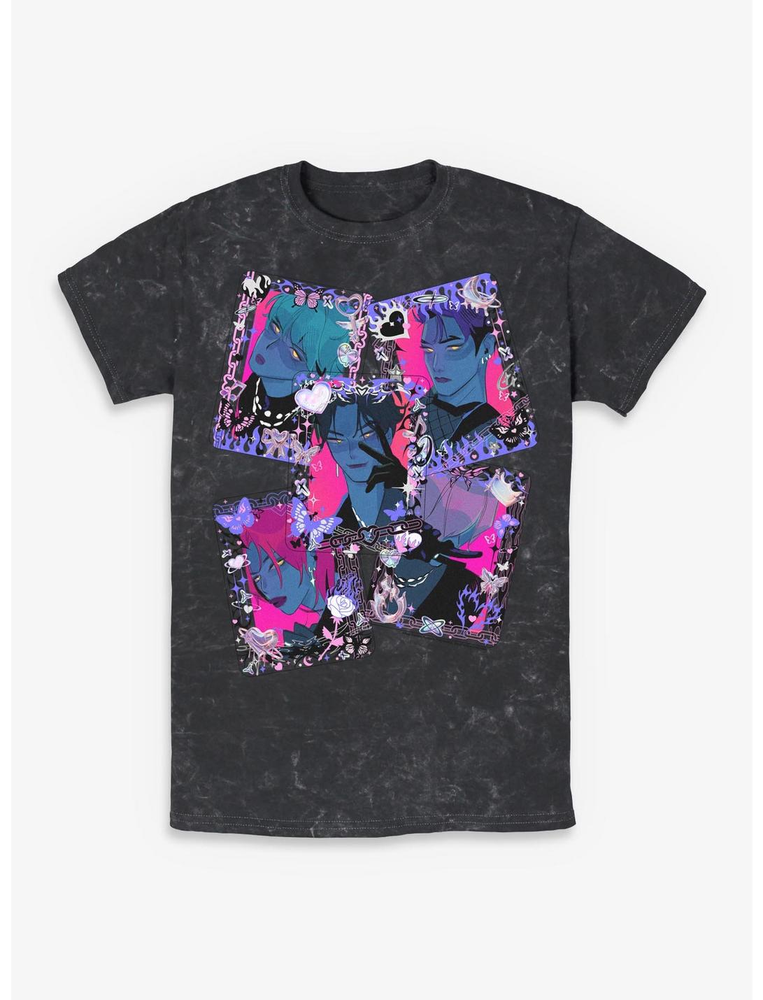 KPop Demon Hunters Saja Boys Toploader Deco Photocards Girls Mineral Wash Crop T-Shirt