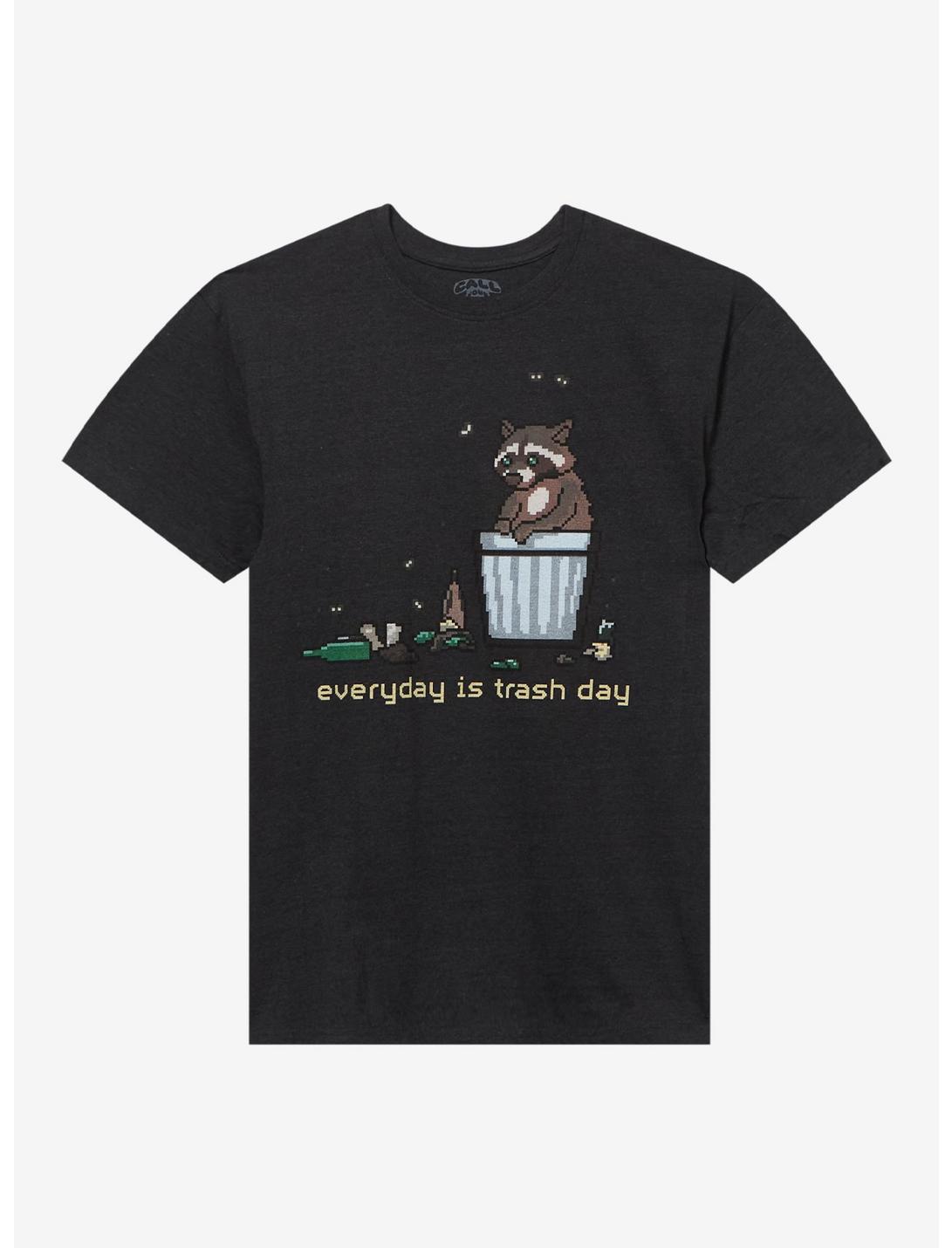 Trash Day Raccoon Pixel T-Shirt By Call Your Mother