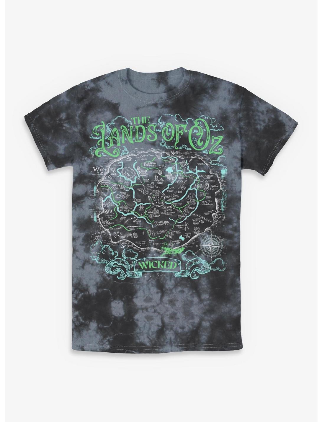 Wicked: For Good The Lands Of Oz Map Tie-Dye T-Shirt Hot Topic Exclusive