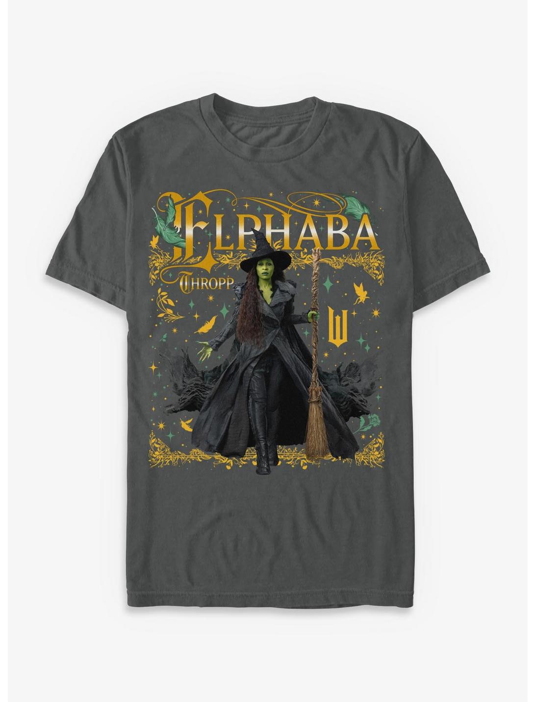 Wicked: For Good Elphaba Thropp T-shirt teint en vêtement avec portrait orné – Exclusivité Hot Topic