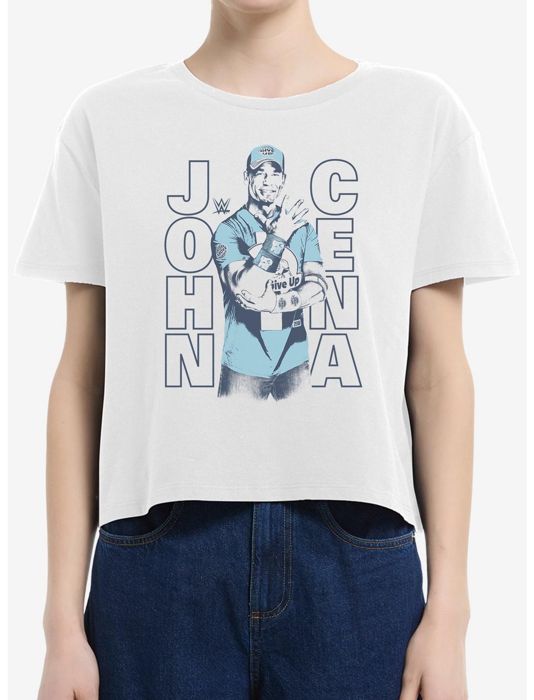 WWE John Cena Never Give Up Boxy Crop Girls T-Shirt