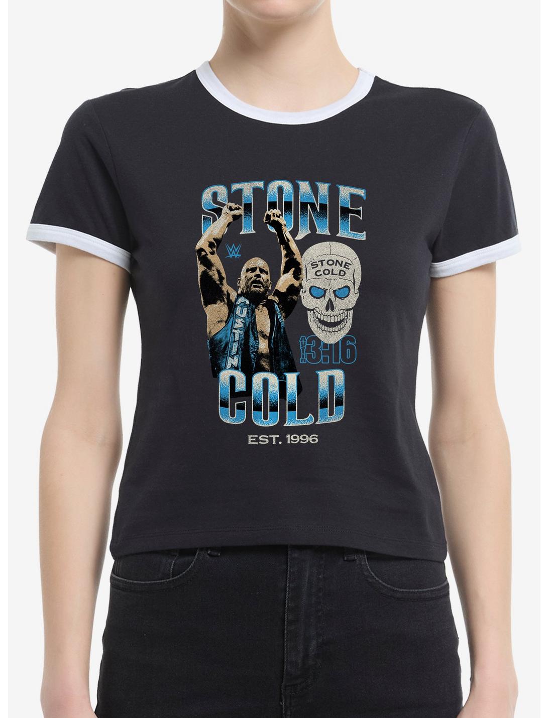 WWE Stone Cold Steve Austin Collage Girls Baby Ringer T-Shirt