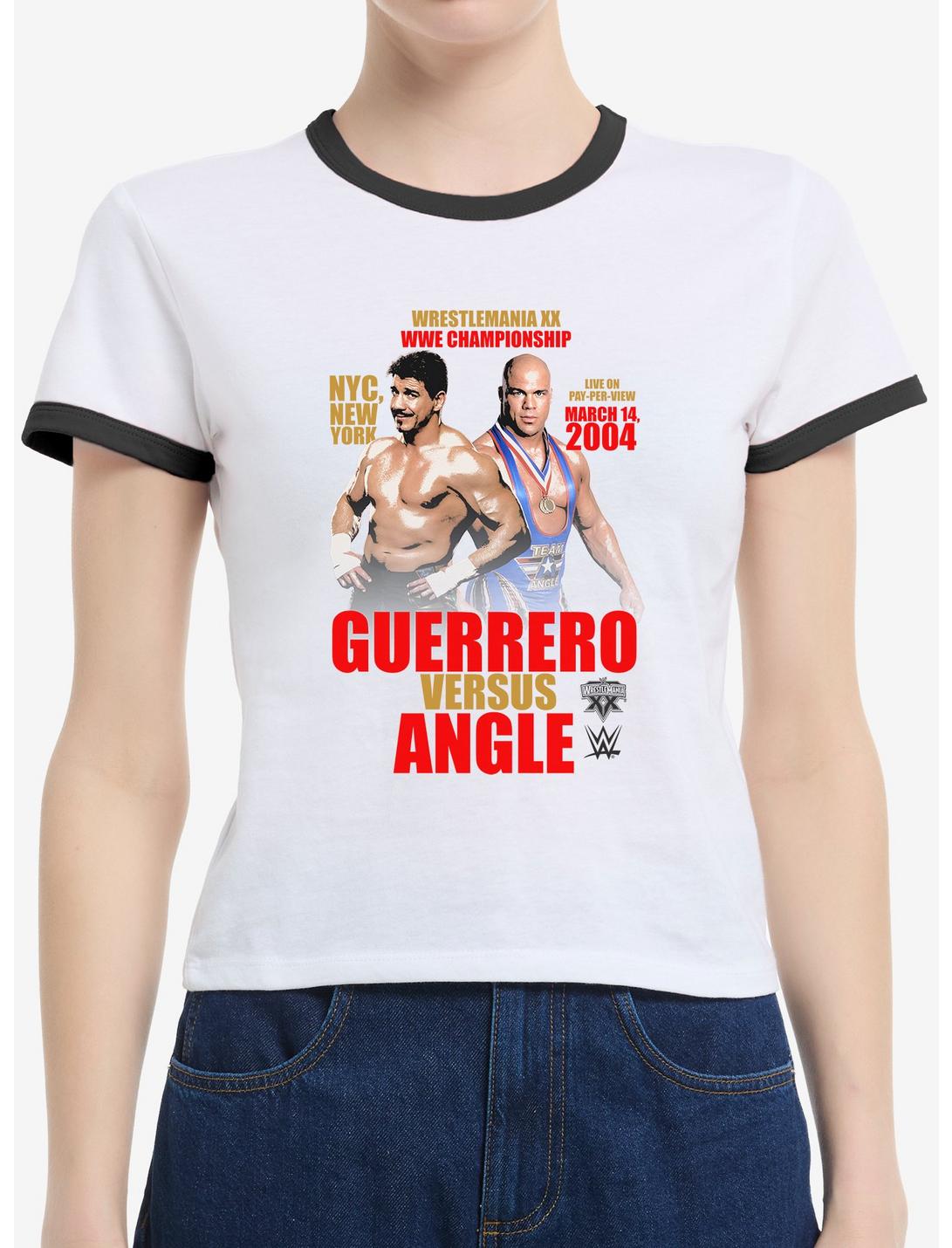 T-shirt Bébé Fille Ringer WWE Eddie Guerrero Contre Kurt Angle Wrestlemania XX
