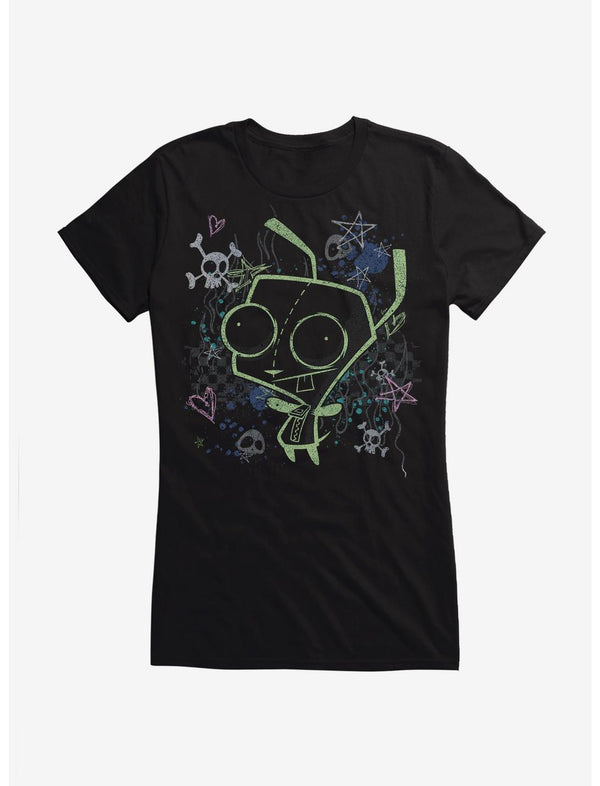 Invader Zim GIR Chalk Art Drawing Girls T-Shirt