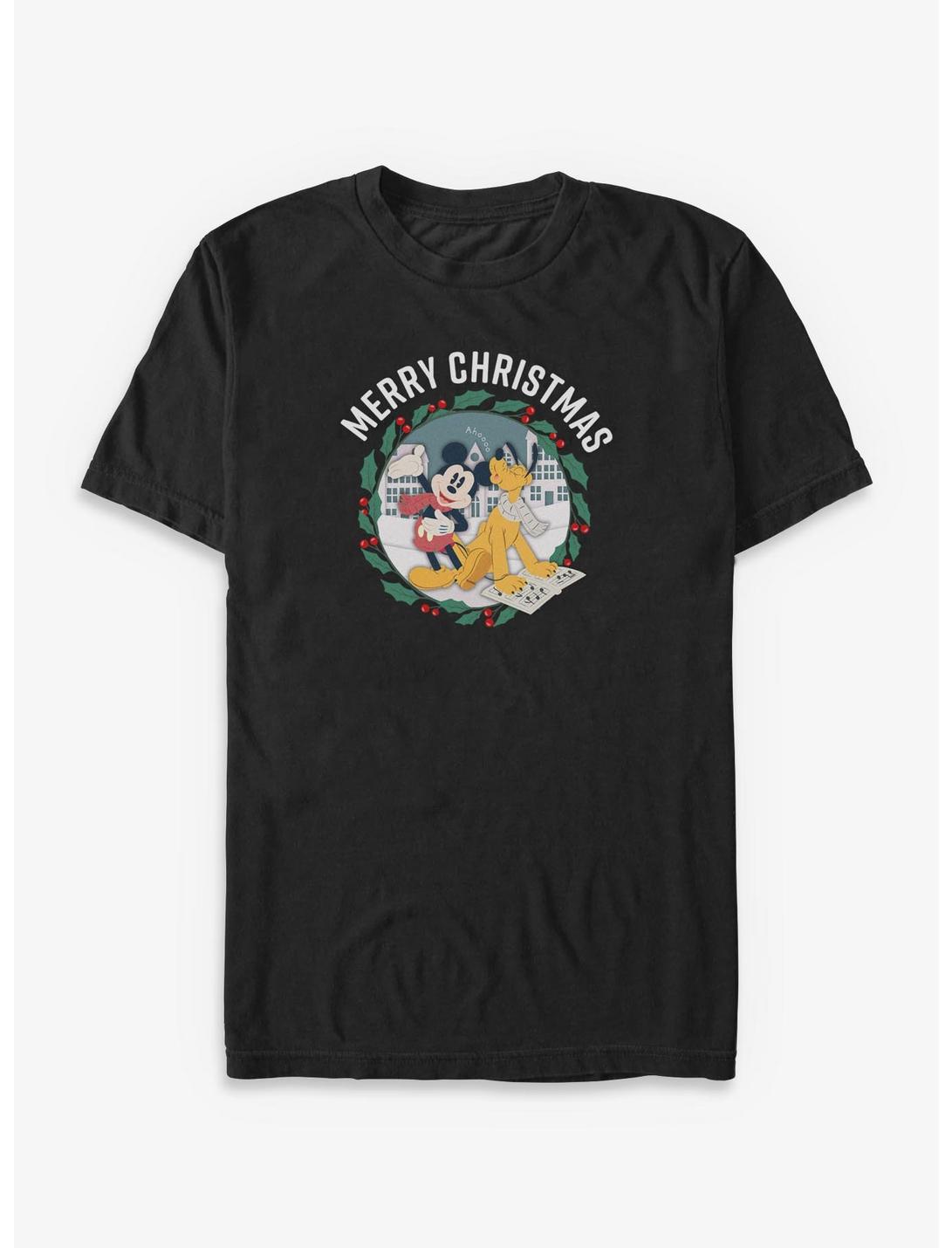 Disney Mickey Mouse & Pluto Merry Christmas Big & Tall T-Shirt
