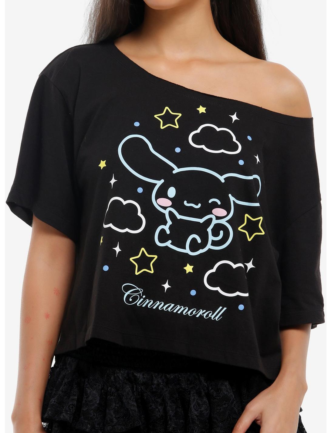 Cinnamoroll Sky Outline Girls Off-Shoulder T-Shirt