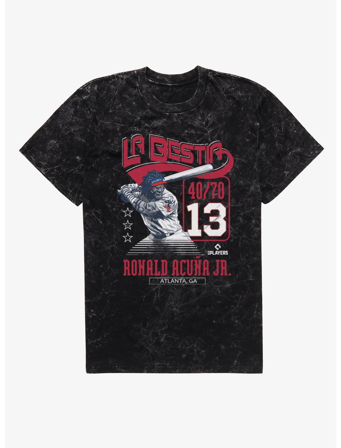 T-shirt délavé MLB Atlanta Braves Ronald Acuña Jr. La Bestia