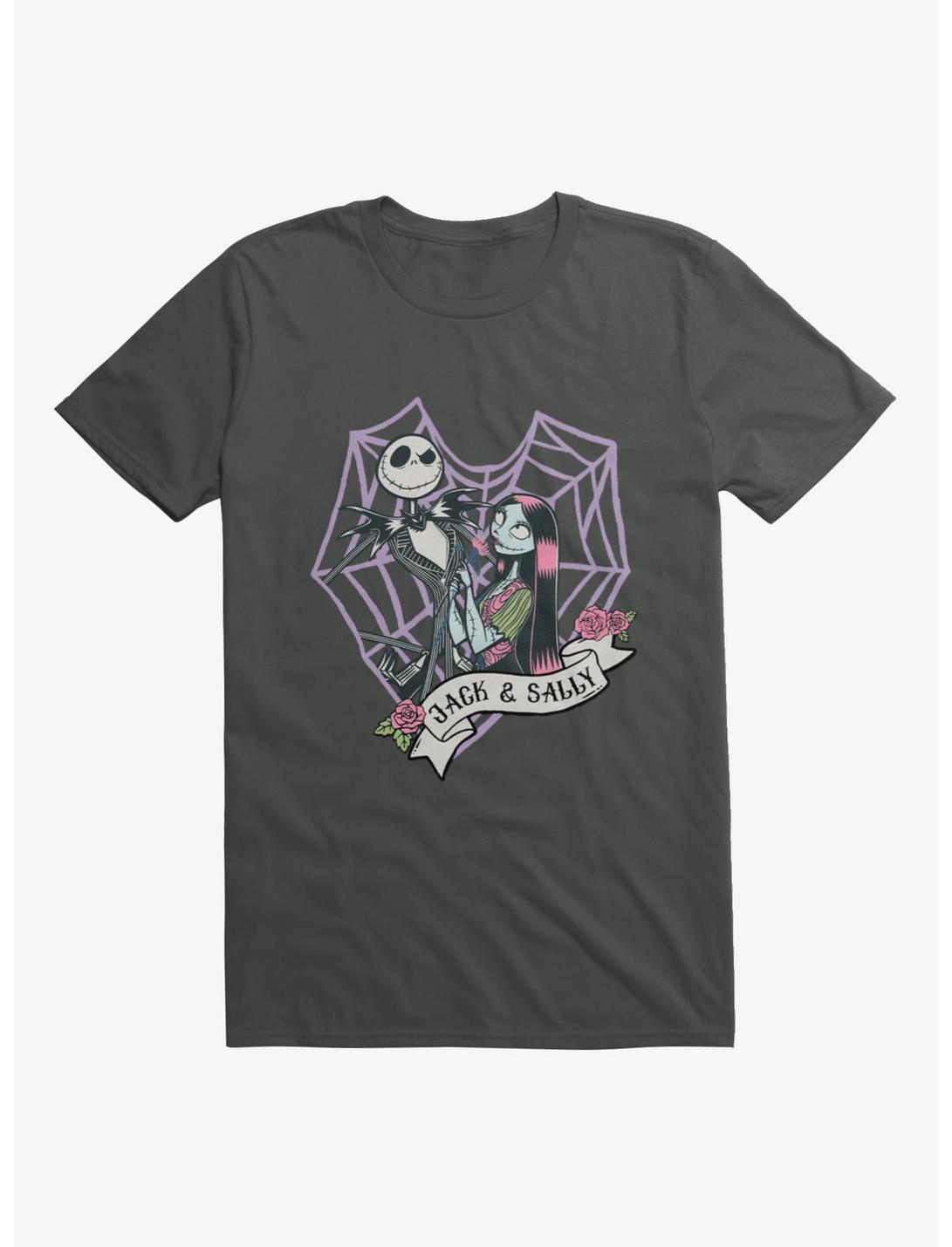 Disney Nightmare Before Christmas Jack And Sally Web Heart T-Shirt
