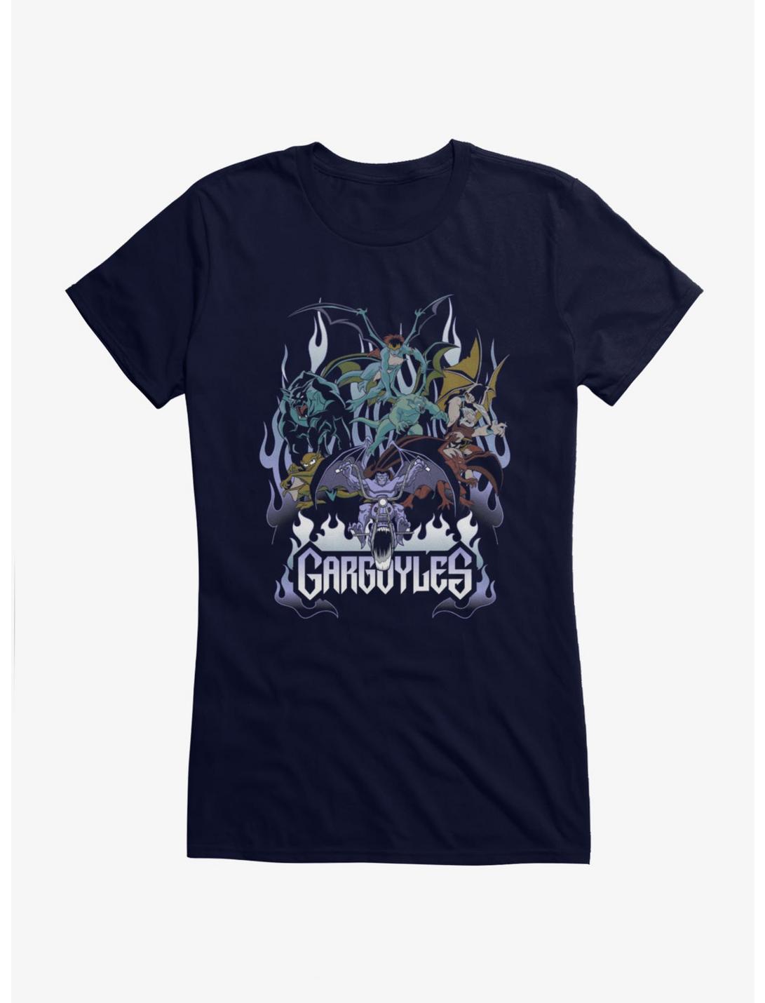 Disney Gargoyles Motorcycle Flames Girls T-Shirt