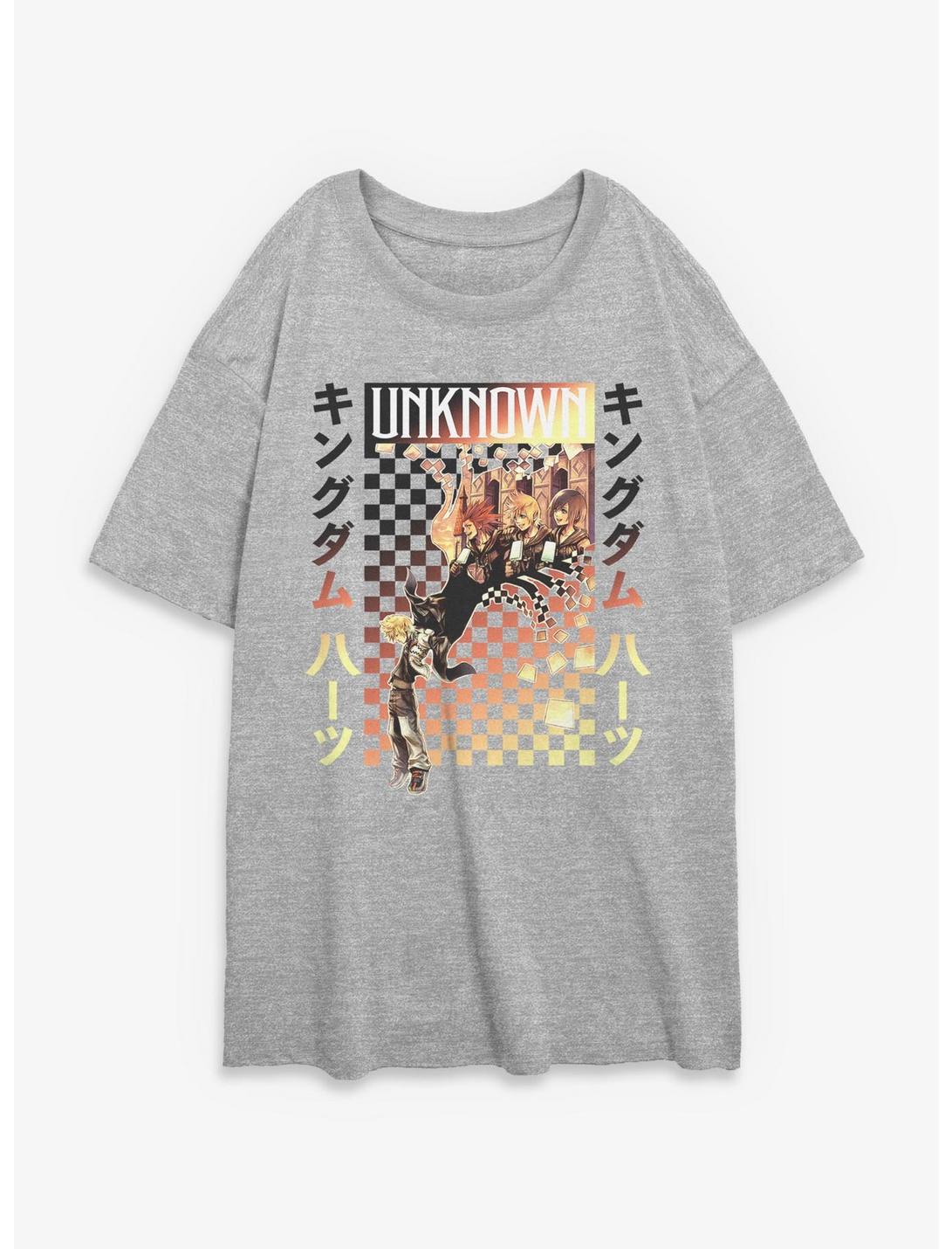 Disney Kingdom Hearts Checker Fade Girls Oversized T-Shirt