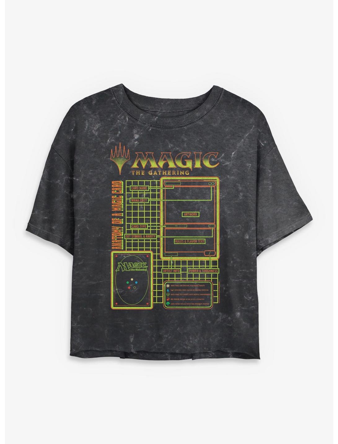 Magic: The Gathering Card Schematic Girls Mineral Wash Crop T-Shirt