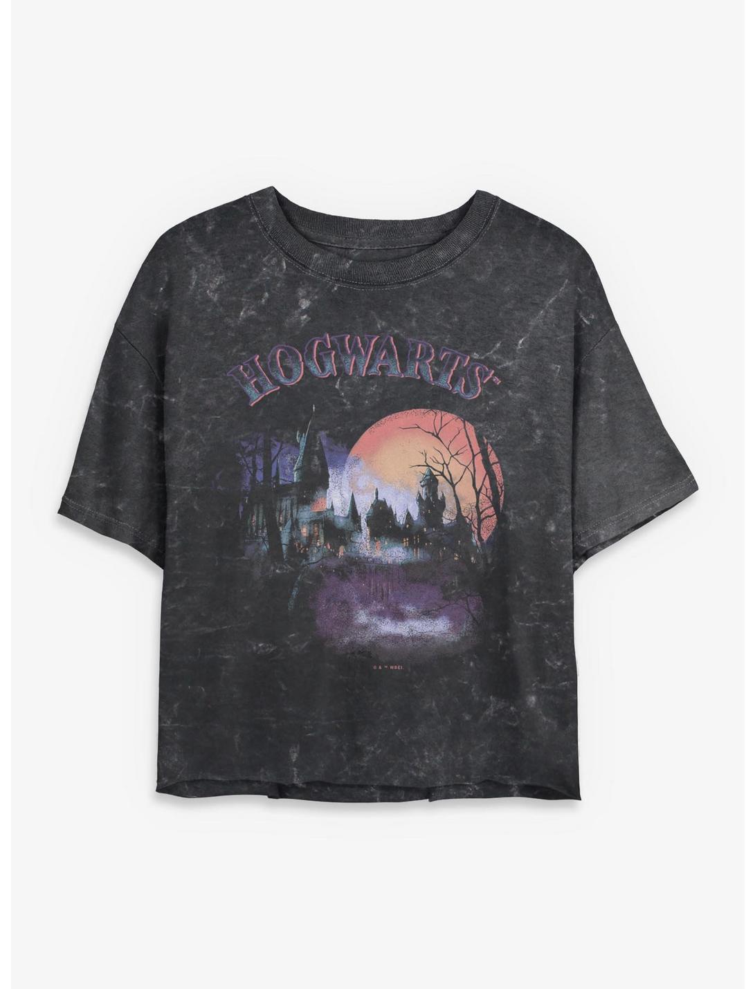 Harry Potter Horrorgwarts Girls Mineral Wash Crop T-Shirt