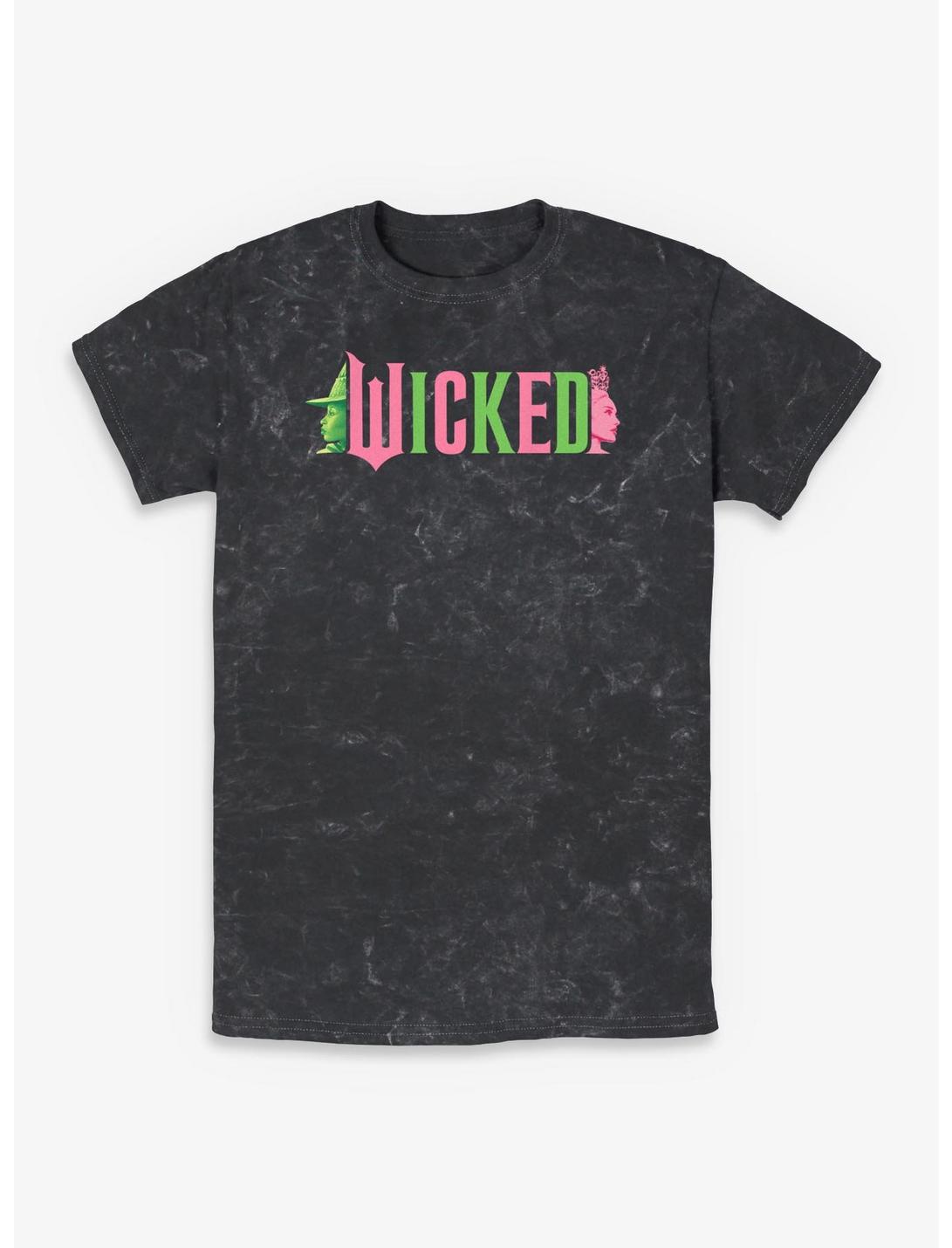 T-shirt délavé à l'acide avec logo silhouettes d'Elphaba et Glinda de Wicked