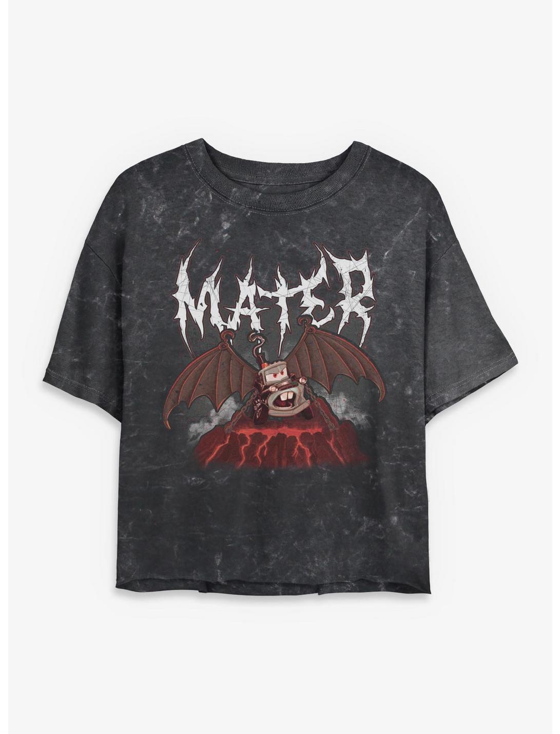 Disney Pixar Cars Metal Mater Girls Mineral Wash Crop T-Shirt