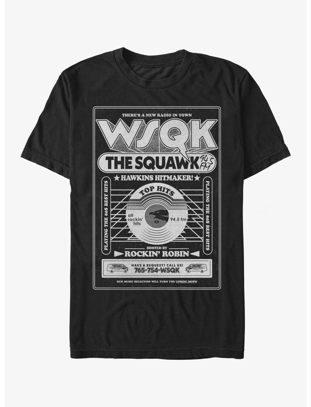 Stranger Things The Squawk WSQK Radio Poster T-Shirt