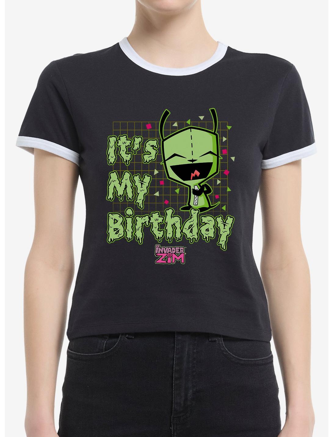 Invader Zim Its My Birthday GIR Ringer Girls T-Shirt