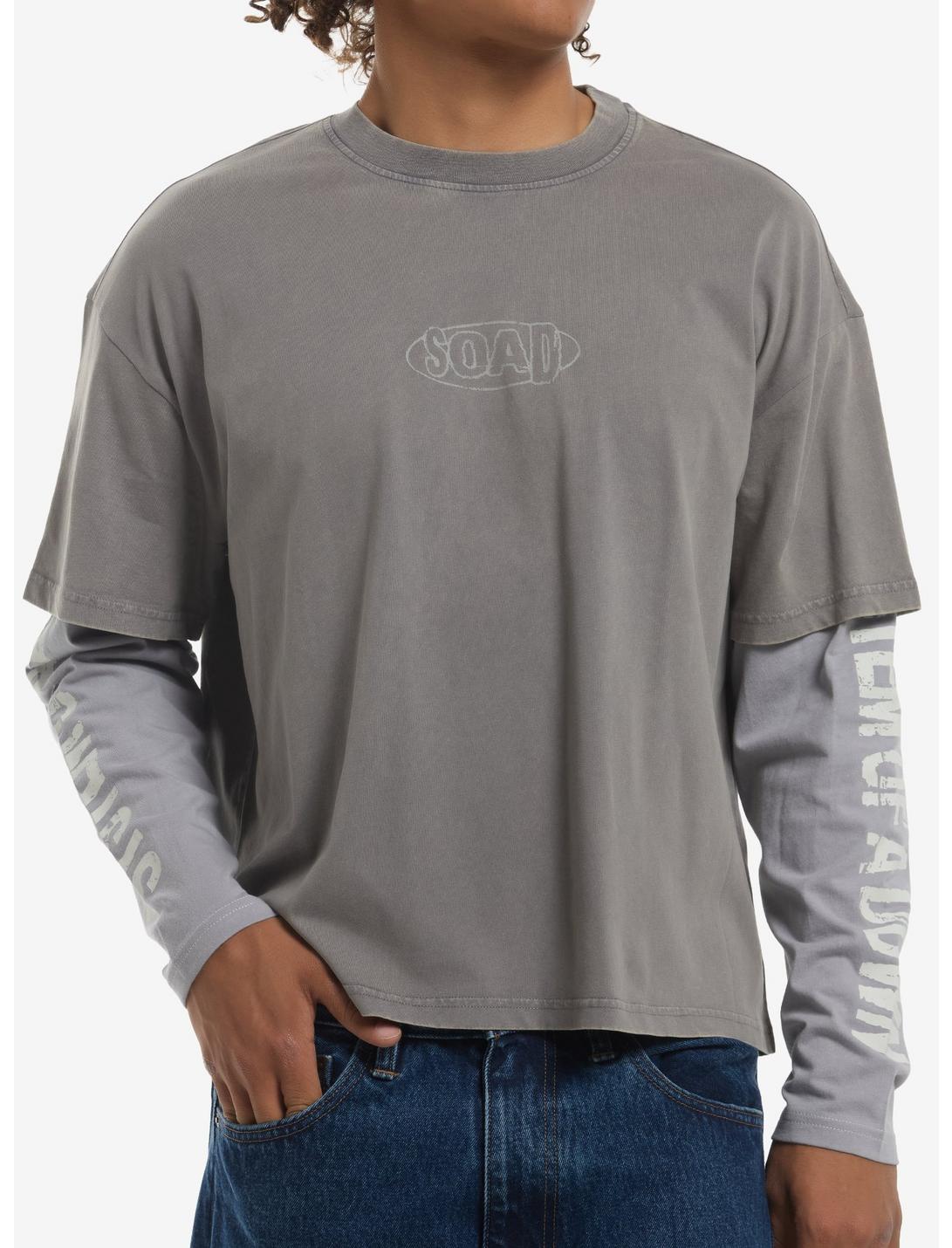 System Of A Down Grey Tonal Twofer Long-Sleeve T-Shirt
