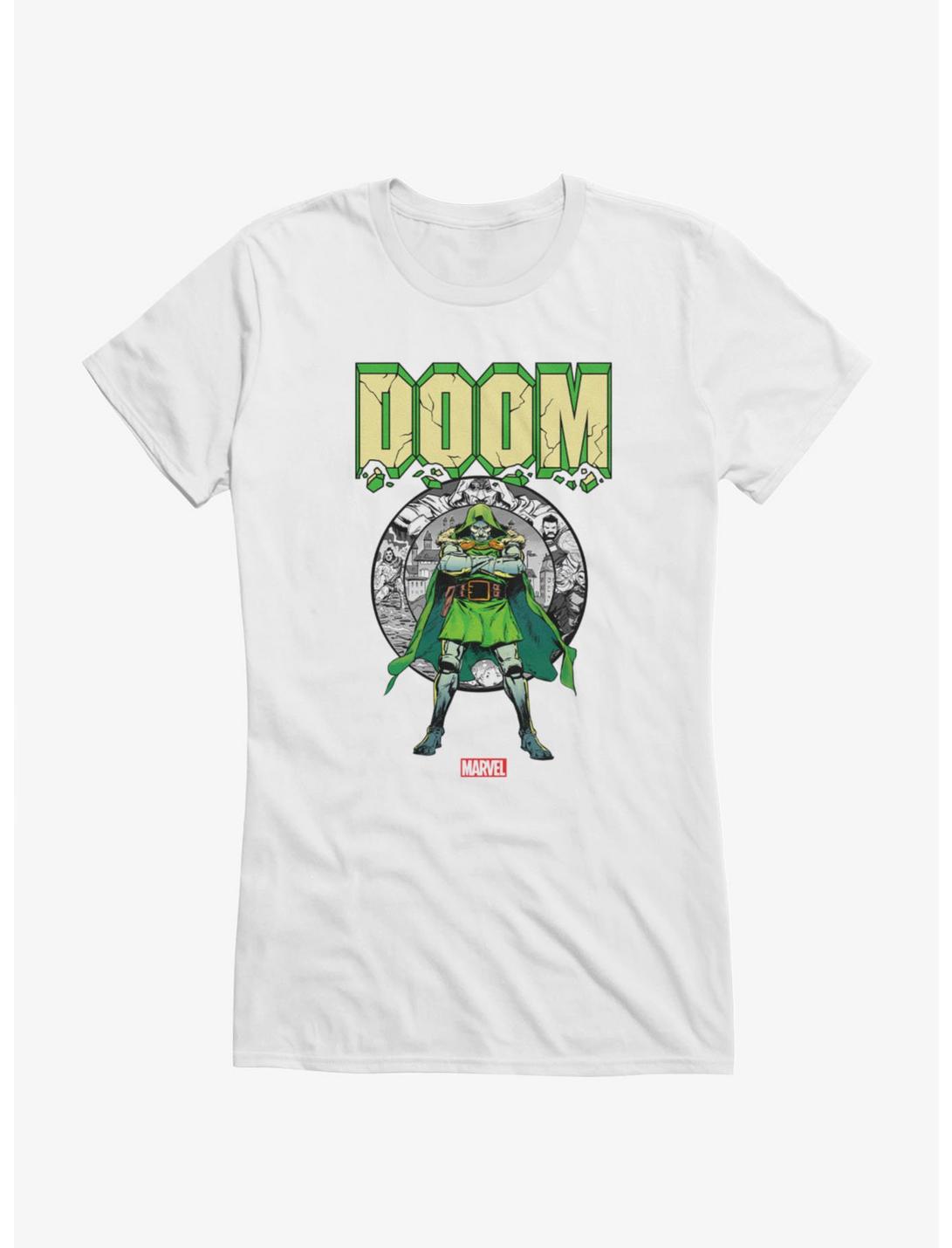 Marvel Comics Retro Doctor Doom Crumble Pose Girls T-Shirt