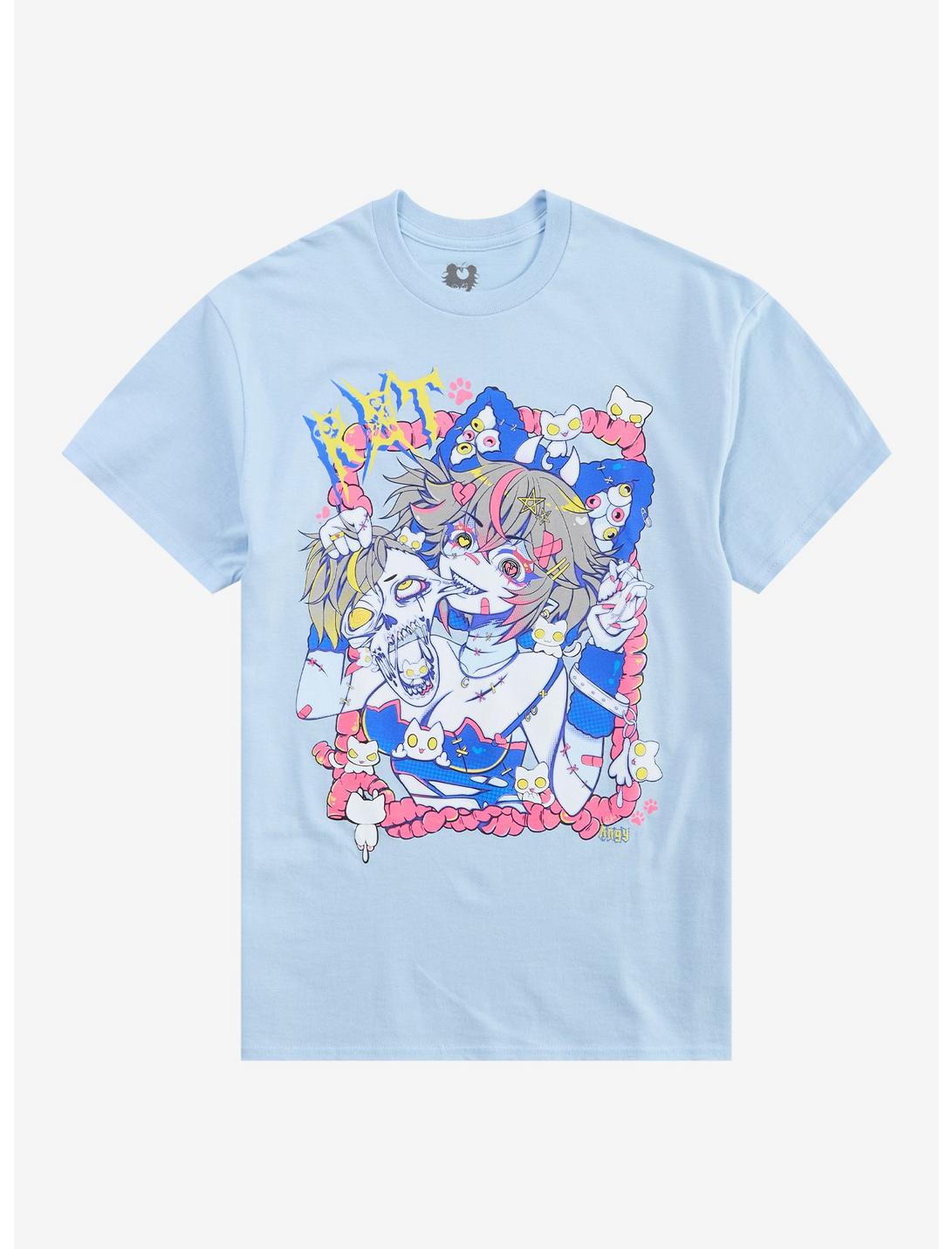 Rot Zombie Cat T-Shirt By Angy Frog Art