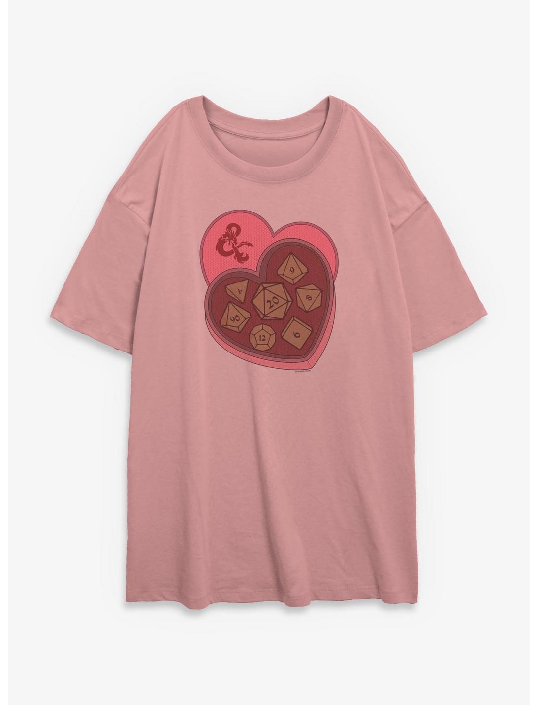 Dungeons & Dragons Dice Box Of Chocolate Girls Oversized T-Shirt