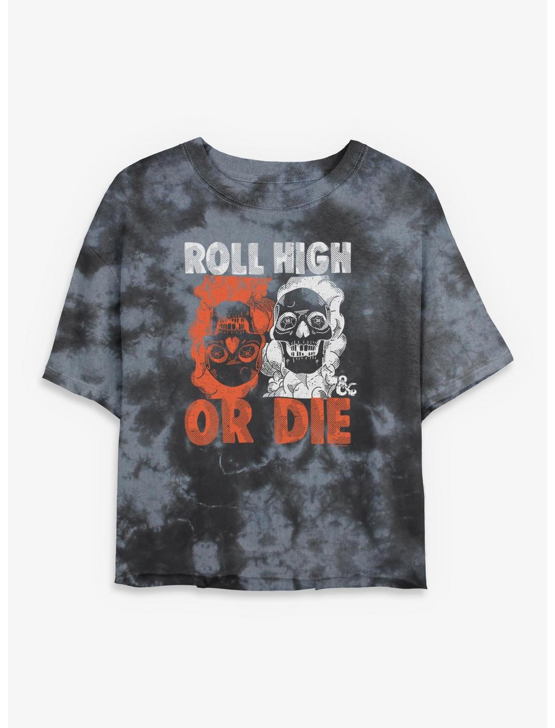 Dungeons & Dragons Roll High Or Die Girls Crop Tie-Dye T-Shirt