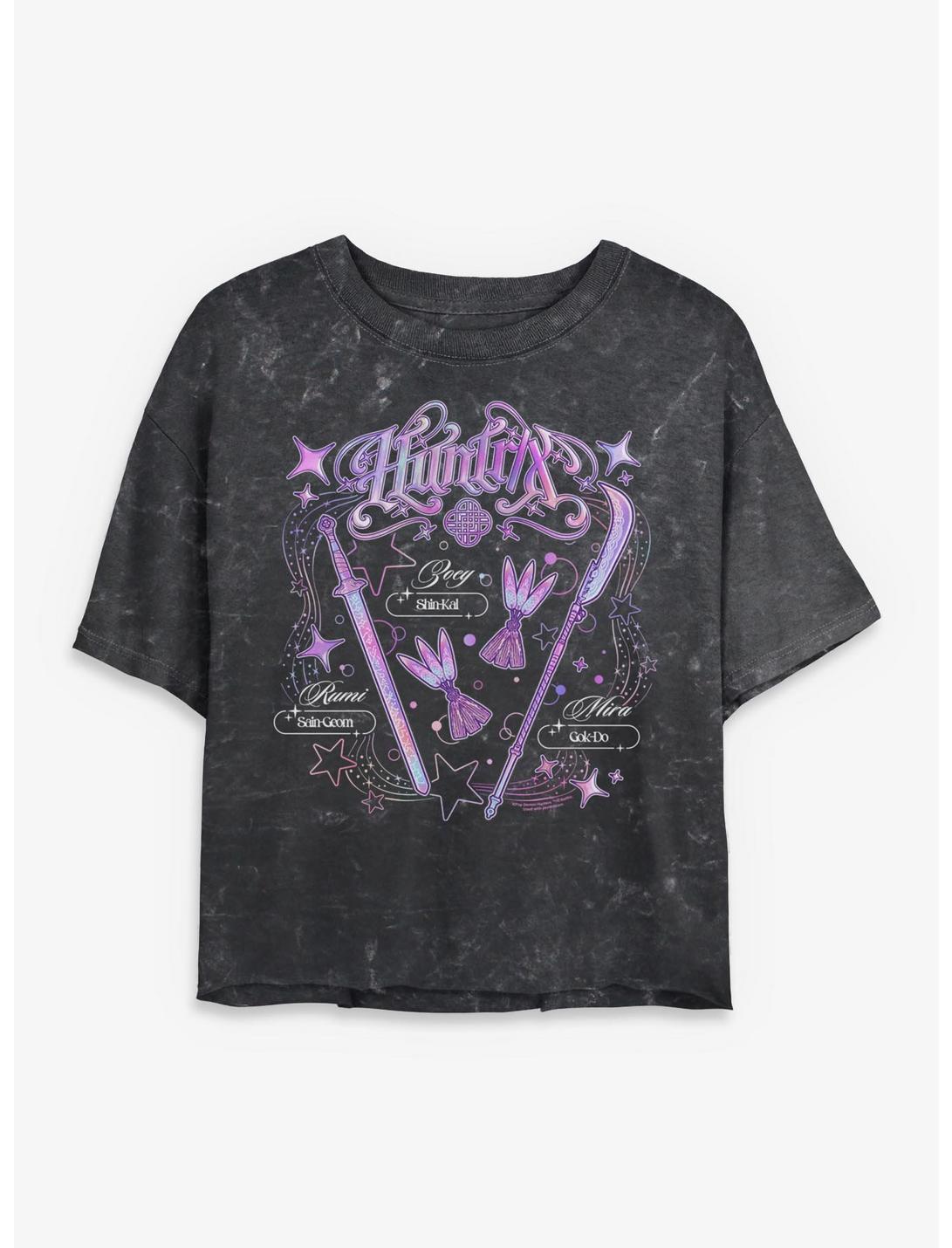 KPop Demon Hunters HUNTR/X Weapons Girls Mineral Wash Crop T-Shirt