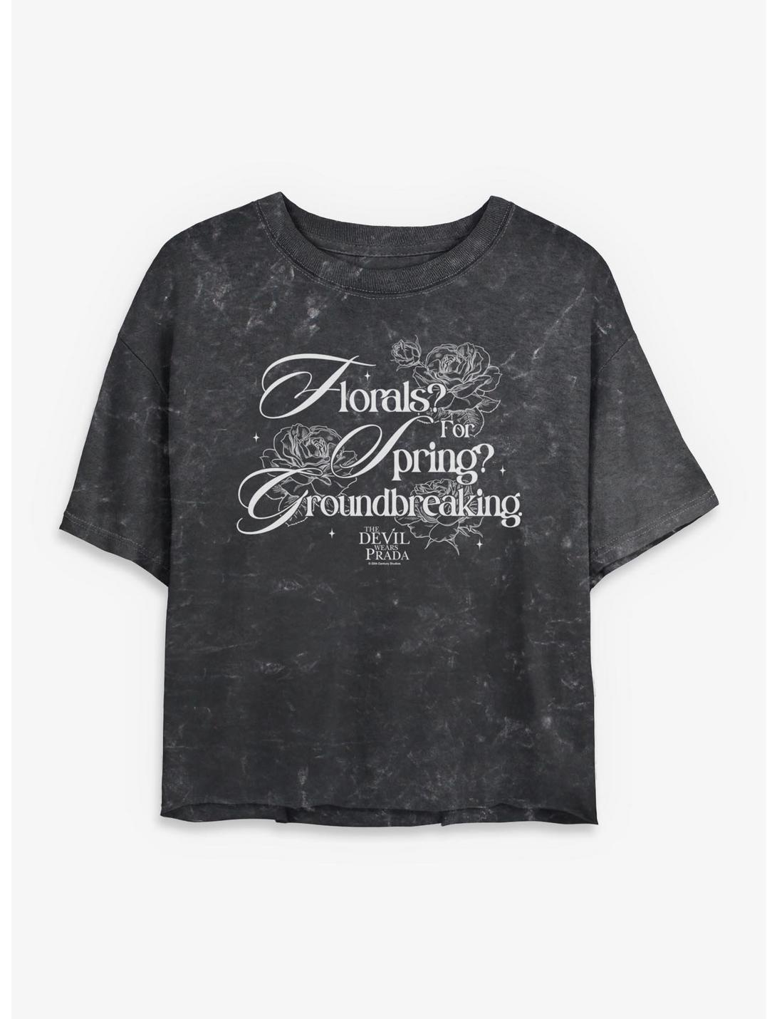 The Devil Wears Prada Florals? For Spring? Groundbreaking Girls Mineral Wash Crop T-Shirt